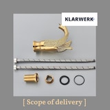 thumbnail of ADRIAN | Design Edelstahl Badarmatur  in Schwan Optik | Gold glänzend luxuriöse Waschtischarmatur Hotel Gastronomie | Mischbatterie Bad 2 Anschlüsse