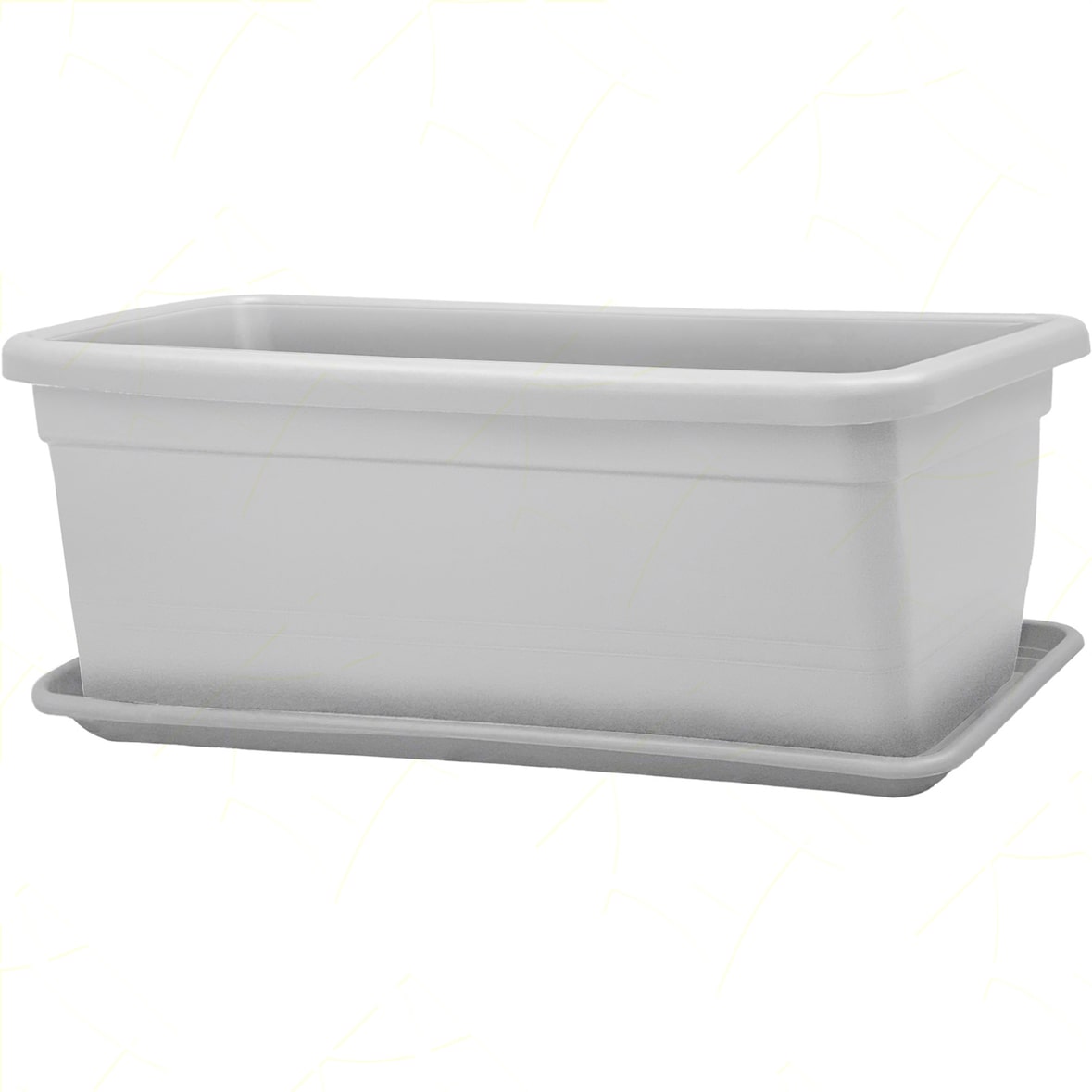 Macetero rectangular de plástico de 80 cm para plantas y flores con jardinera de exterior blanca, resistente a los rayos UV, fabricado en Italia.