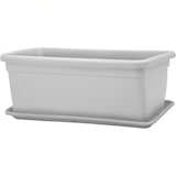 thumbnail of Macetero rectangular de plástico de 80 cm para plantas y flores con jardinera de exterior blanca, resistente a los rayos UV, fabricado en Italia.