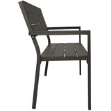 thumbnail of tectake Banc de jardin Line 2 places en aluminium 128 x 59 x 88cm - gris foncé - 403546