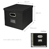 thumbnail of Aufbewahrungsbox für Hängeregister passend für Kallax, HMF 250473, DIN A4 Format, Schwarz