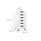 thumbnail of Relaxdays Rollcontainer, 6 Schubladen, HxBxT: 78 x 40 x 40 cm, Aktenschrank auf Rollen, Bürocontainer, weiß