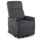 thumbnail of Fernsehsessel mit Aufstehhilfe, Relaxsessel mit Liegefunktion, elektrisch verstellbar, bequeme Polsterung, Webstoff, Dunkelgrau, Raburg Ida