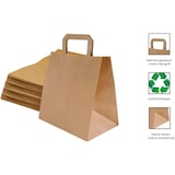 thumbnail of Papiertragetasche, Geschenktüten, Kraftpapiertragetasche 32+16 x 27 cm Braun- 250 Stück