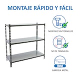 thumbnail of SimonRack Metallregal, 900x1100x500 mm, 3 Ebenen, Metallboden, 200 kg Biegepunkt, Grau - Simonclick
