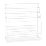thumbnail of Relaxdays XL Zeitschriftenregal, HBT: 96 x 97 x 37 cm, Metall, freistehend, Zeitschriftenständer für Wohnzimmer, weiß