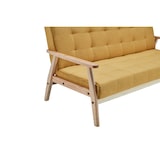 thumbnail of SalesFever Schlafsofa mit Armlehnen | 3 Funktionen | Bezug Strukturstoff | Gestell Massivholz Eukalyptus | B 190 x T 85 x H 81 cm | senfgelb