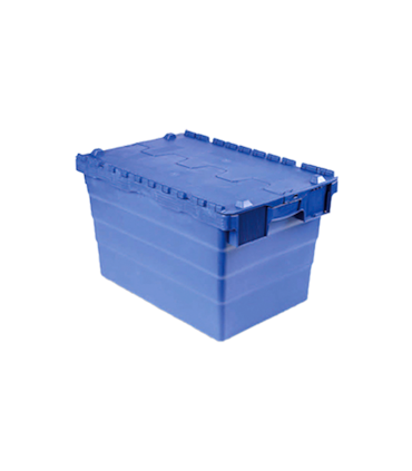 Caja de reparto con tapa integrada azul 77 lts. 600x400x410 mm.