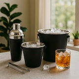 thumbnail of WellHome - Conjunto de baldes de gelo para coquetéis em aço inoxidável preto fosco