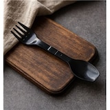 thumbnail of MONOUSO - Cuchara-Tenedor Spork para Degustación Reutilizable Durable PP Negro 12cm (500 Uds)
