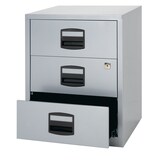 thumbnail of Bisley Home Beistellschrank auf Rollen mit Schloss aus Stahlblech, 3 Universal-Schubladen abschließbar - Büroschrank für DIN A4 Dokumente, Kleinteile