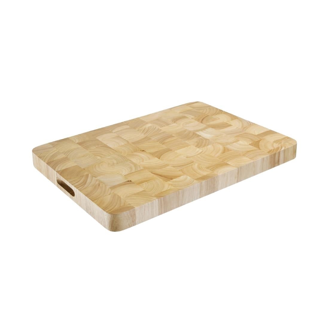 Planche à découper rectangulaire (L)610 x (P)455 x (H)45 mm, en bois d'hévéa