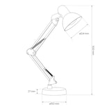 thumbnail of Retro Schreibtischlampe Arbeitslampe EDO PIXI E27 Weiß mit Clip