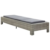 thumbnail of vidaXL Sonnenliege mit Auflage Grau Poly Rattan