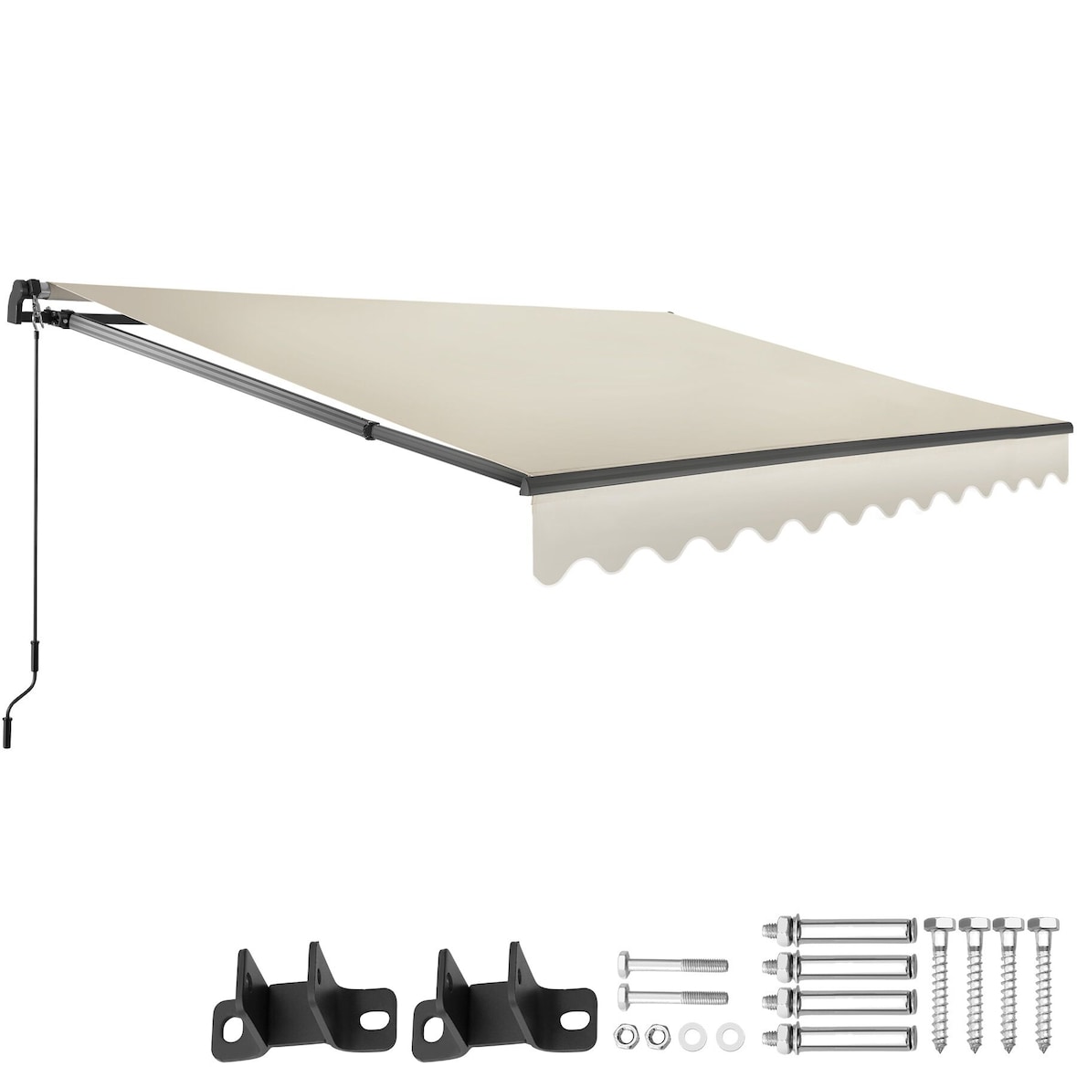 tectake Toldo con brazo articulado ORNELLA con soporte de pared - 300 x 250 cm beige