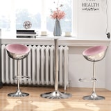 thumbnail of HOMCOM mesa de bar redonda con altura ajustable 67-93 cm tablero Ø63 cm giratoria 360° con base redonda de metal cromado para bistró cocina blanco