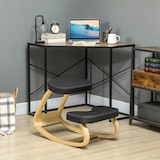 thumbnail of HOMCOM Sedia Inginocchiatoio in Tessuto Effetto Lino e Legno Nero