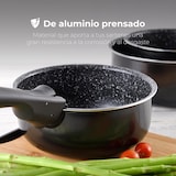 thumbnail of BERGNER Click&Cook - Set aus 5 Bratpfannen Ø18/Ø20/Ø22/Ø24/Ø26cm aus gepresstem Aluminium, dazu 3 Stielkasserollen Ø16/18/20cm und 3 abnehmbare Griffe