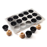 thumbnail of Matfer Plaque inox 60 x 40 cm + 15 moules Exoglass® Kougelhopf 9.5 cm Matfer - 347638