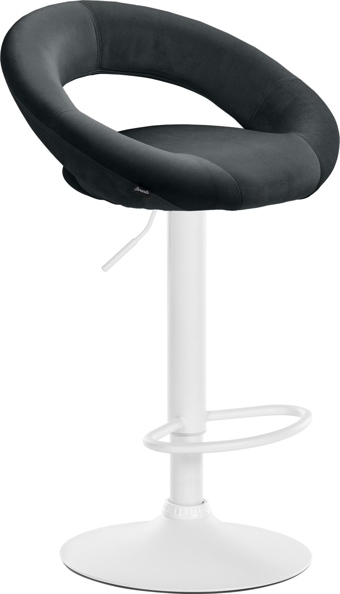 CHEFGASTRO Barhocker IGUAZU Samt Weiß HxBxT 80x53x47cm Samt Schwarz Barstuhl