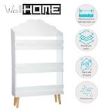 thumbnail of WellHome - Bücherregal aus Holz mit 3 Regalen in Weiß und Wolkendesign 100cm