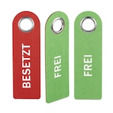 thumbnail of Relaxdays Türschild "Besetzt Frei", 3er Set, WC Schild zum Aufhängen, beidseitig, Bad & Büro, Filz Türhänger, rot/grün