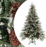 thumbnail of vidaXL Weihnachtsbaum mit Zapfen Grün und Weiß 120 cm PVC & PE