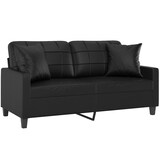 thumbnail of vidaXL 2-Sitzer-Sofa mit Zierkissen Schwarz 140 cm Kunstleder