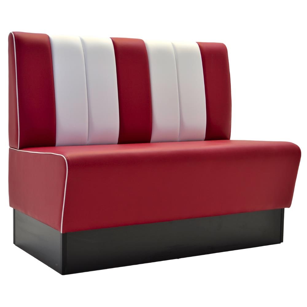 Gastro Sitzbank Americano Retro | Dinerbank Rot & Weiß | 120 cm breit | Amerikanische Sitzbank