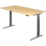 thumbnail of Sitz-Steh-Schreibtisch elektrisch 200x100cm Ahorn/Graphit-alu