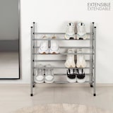 thumbnail of Sapateira de metal Max Home de 4 níveis 62-112x22x67 cm com barras extensíveis