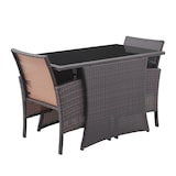 thumbnail of Möbilia Garten Sitzgruppe 3-tlg | 2 Sessel inkl. Sitzkissen, 1 Tisch | Polyrattan | braun | 10020013 | Serie GARTEN