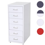 thumbnail of Rollcontainer Housten | HxBxT 69x28x41cm | 6 Schubladen | Dunkelgrau Weiß-Dunkelgrau | Schubladenschrank Stahlschrank