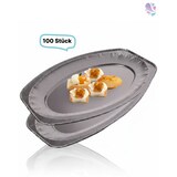 thumbnail of Alu-Platten, Servierplatten, oval, klein, 100 Stk, 35,1 x 24,3 cm