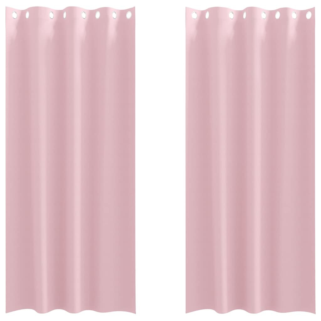 vidaXL Verdunkelungs-Vorhänge mit Ringen 2 pcs Babyrosa 260 x 140 cm