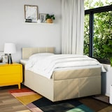 thumbnail of vidaXL Boxspringbett mit Matratze Creme 120x190 cm Stoff