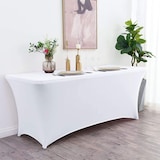 thumbnail of Set Mesa Plegable Rectangular con Funda para Catering 240x74cm Blanco  7house