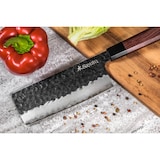 thumbnail of Couteau Sayuto Sequoia San Mai modèle nakiri 17cm brute de forge