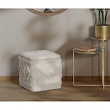 thumbnail of Pouff contenitore quadrato in tessuto beige cm 40x40x40