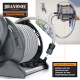 thumbnail of Brandson Schlauchtrommel Schlauchbox mit 20m Gartenschlauch, Drehgriff, Nachtropfstopp, Garten Schlauch Trommel mit Wandmontage, 1/2 Zoll, 3/4 Zoll