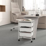 thumbnail of Carrinho Auxiliar com Rodas Carrinho de Cozinha de 3 Níveis com 3 Cestos e Estrutura de Aço 40,8x33,5x60,5 cm Branco