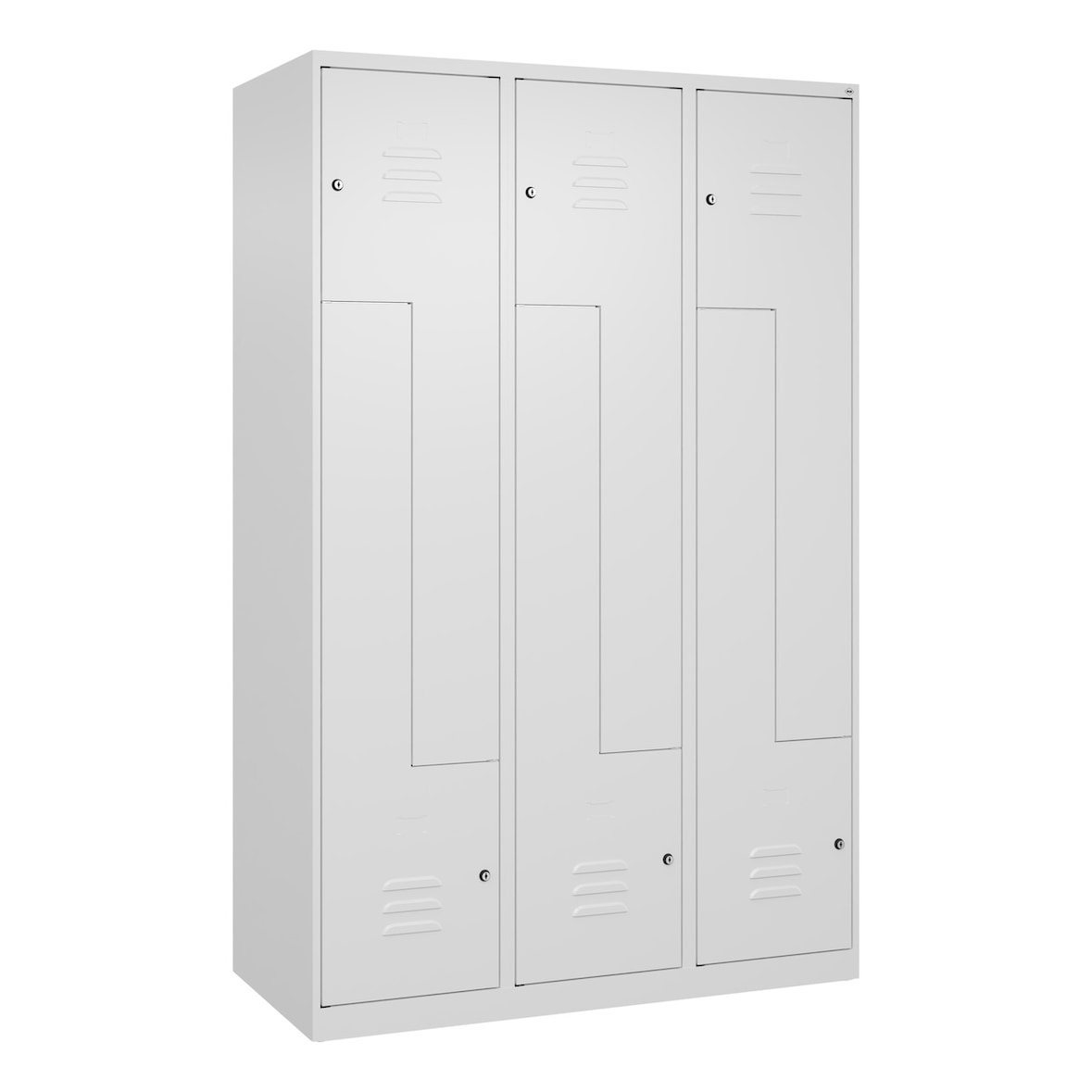 C+P Z-Spind Classic PLUS bodenstehend, 6 Abteile, HxBxT 185x120x50cm, Zylinderschloss, Verkehrsweiß von PROREGAL
