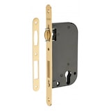 thumbnail of Serrure encastrable pour porte d'entrée à rouleau têtère et gâche laiton br