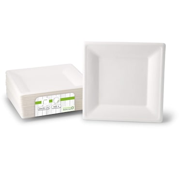 greenbox - Pratos-de-cana-de-açúcar 26 x 26 cm, quadrado, 500 pçs.