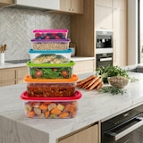 thumbnail of WellHome - Set di 6 contenitori rettangolari impilabili con coperchio multicolore (0,3L + 0,5L + 0,7L + 1,15L + 1,8L + 2,8L)