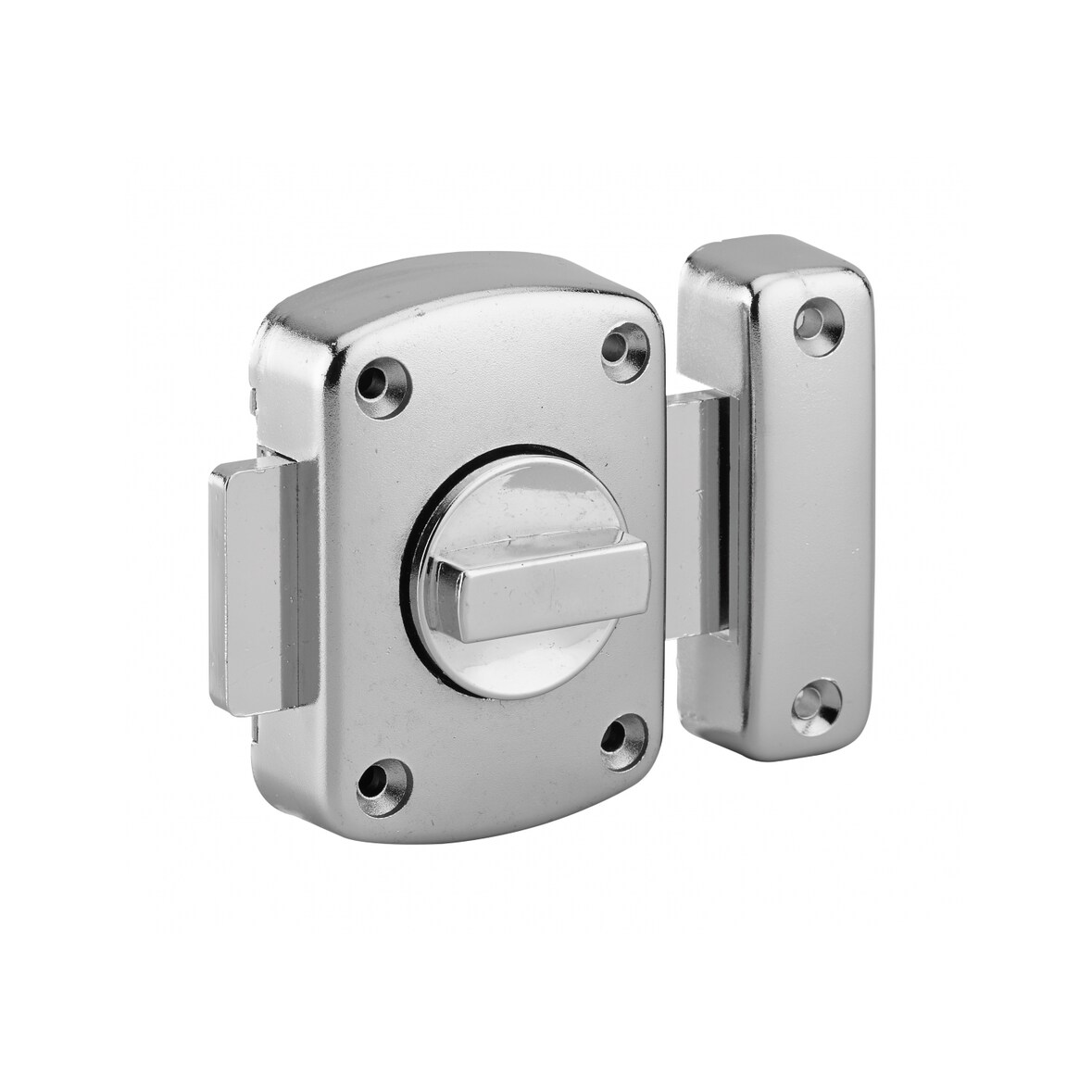 Verrou à bouton Alouette pour porte intérieure, 50mm, acier, époxy argent - THIRARD