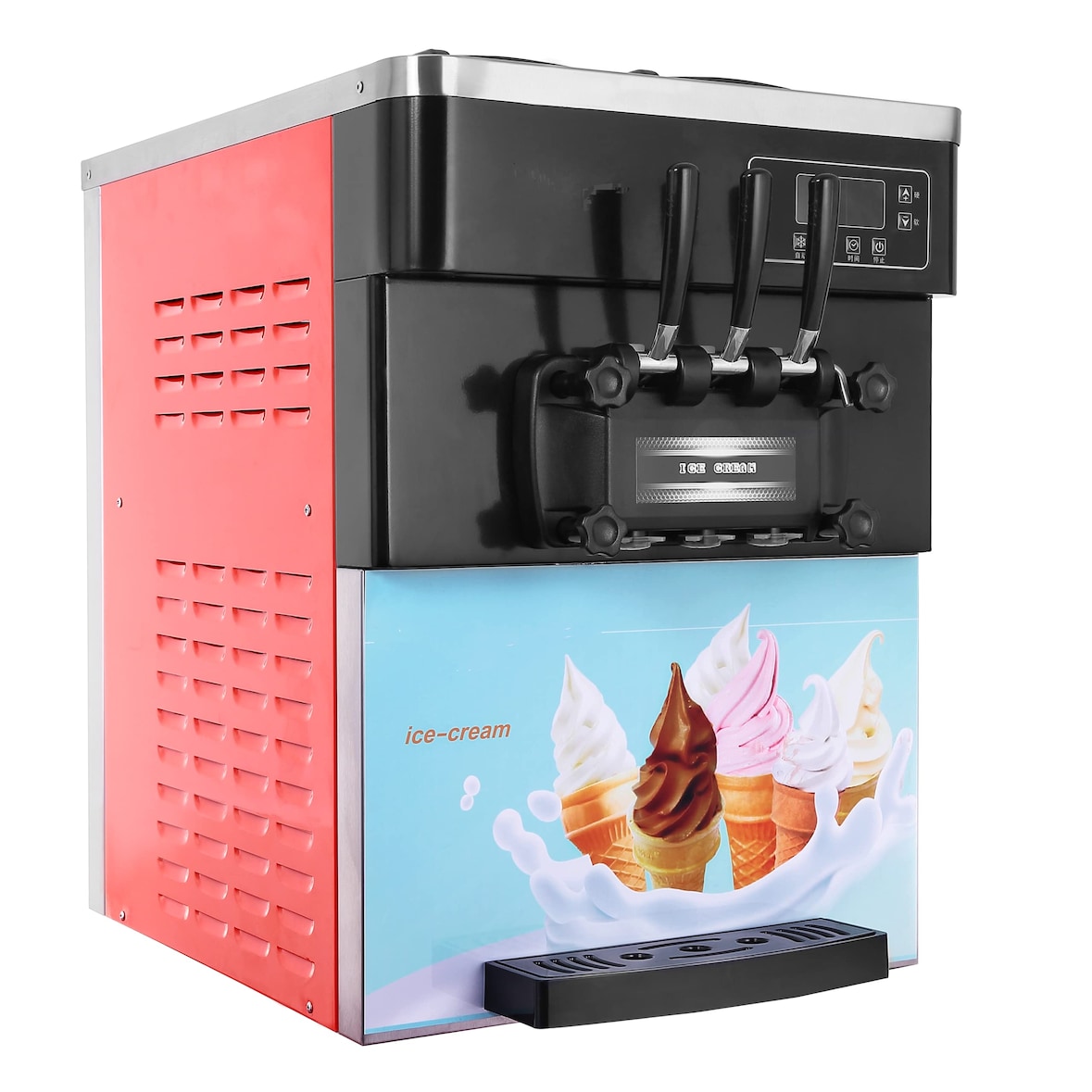 Maquina de helados suaves soft de sobremesa ,heladera 3 tiradores ,con bomba de aire y precooling NASENIA