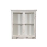 thumbnail of Biscottini Mobiletto bagno sospeso Legno e vetro 89x60x18 cm - Vetrinetta da parete per bagno e cucina - Vetrina bianca porta detersivi salvaspazio