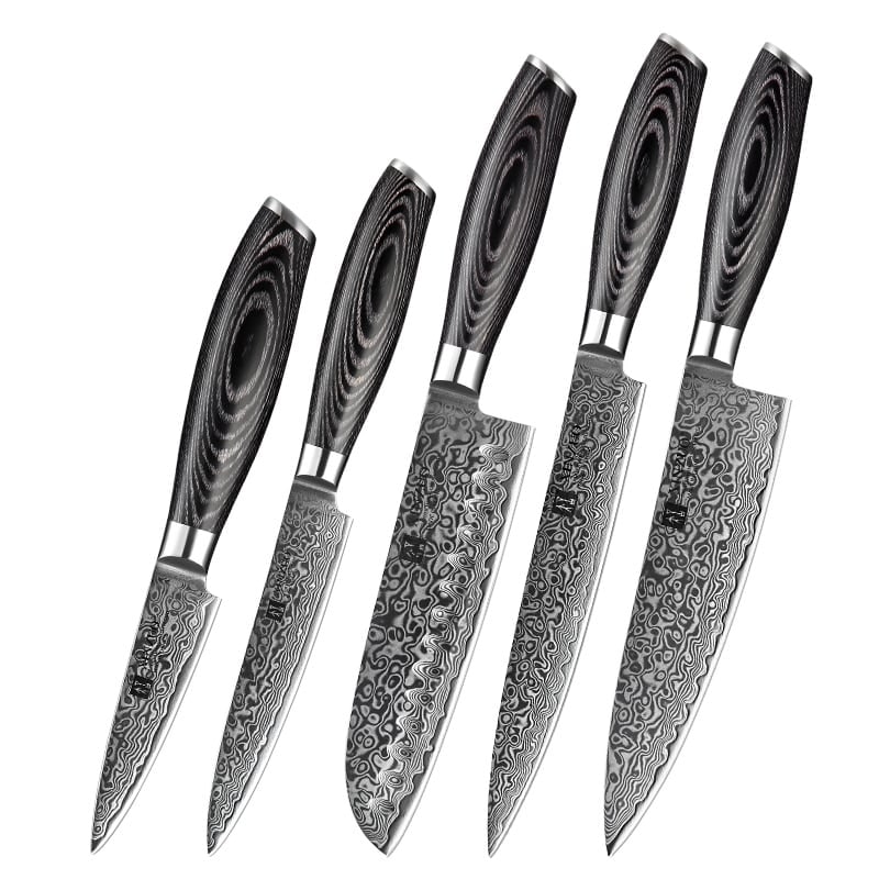 XinZuo - Damascus messenset 5-delig - B20 Ya series