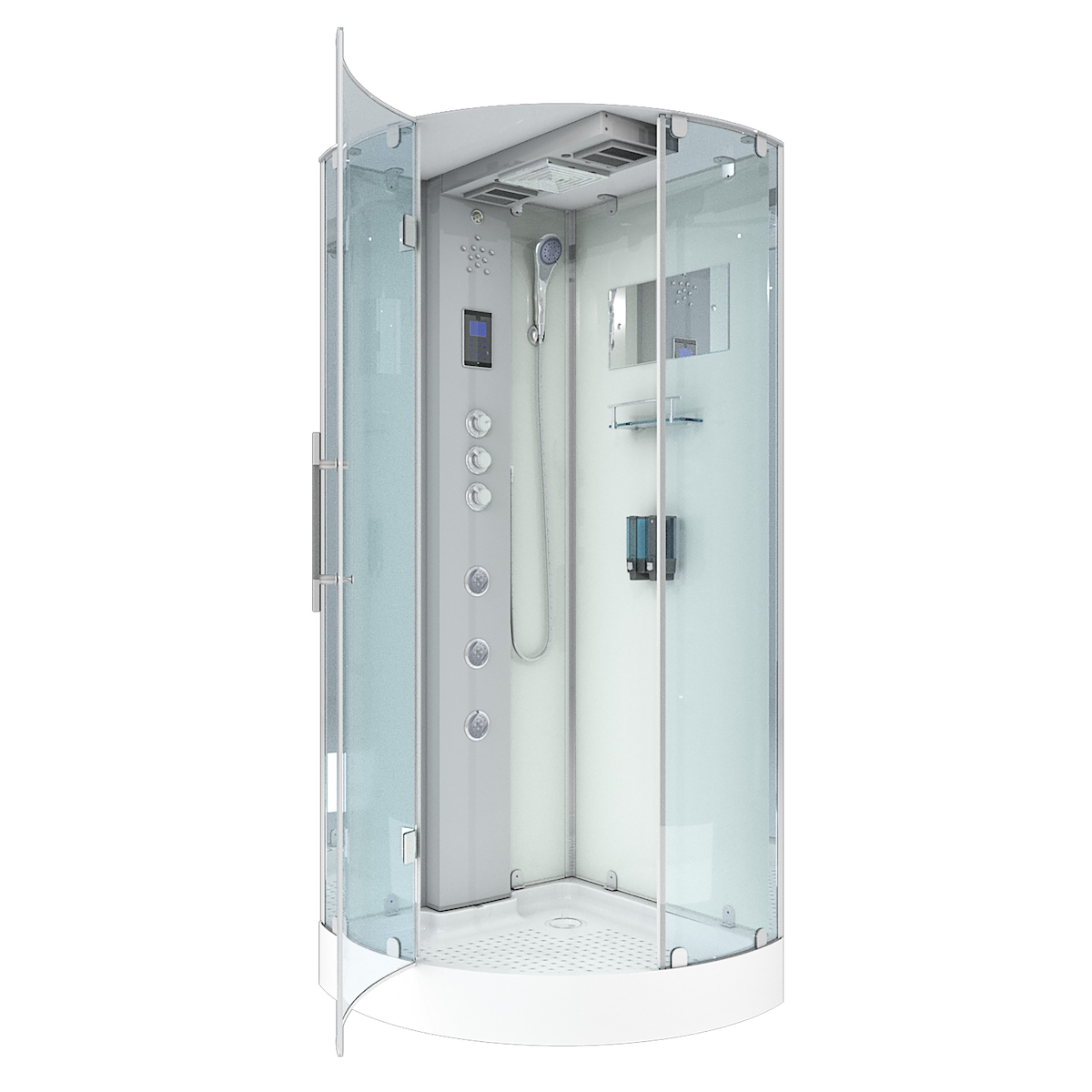AcquaVapore D37-10L1-EC Dusche Duschtempel Komplett Duschkabine -Th. 90x90